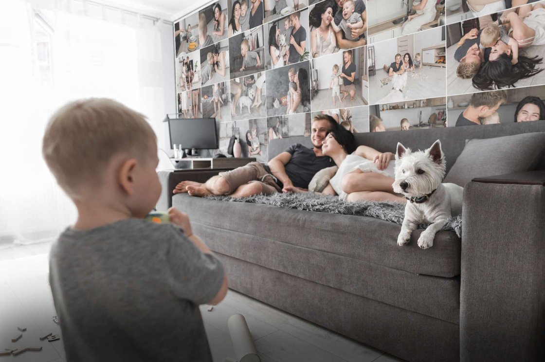 Tapeta rodiny z koláže fotek - tisknetese.cz