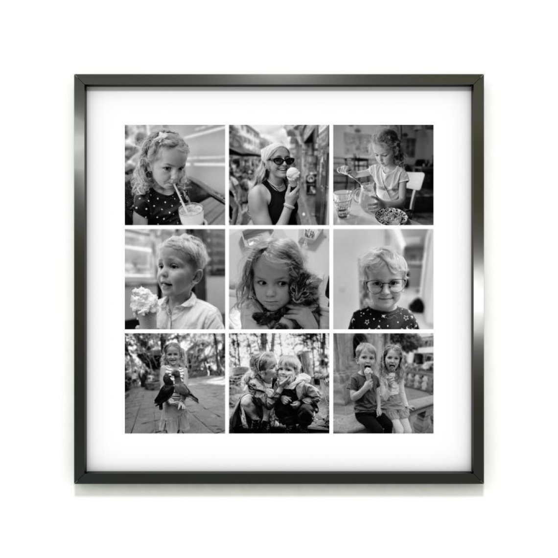 Fotokoláž 100×100 cm, 9 fotek do čtverce