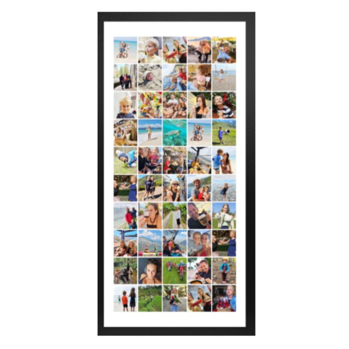 Fotokoláž 50×100 cm, 50 fotografií do čtverce