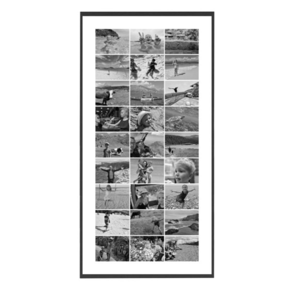 Fotokoláž 30×60 cm, 27 fotek na šířku
