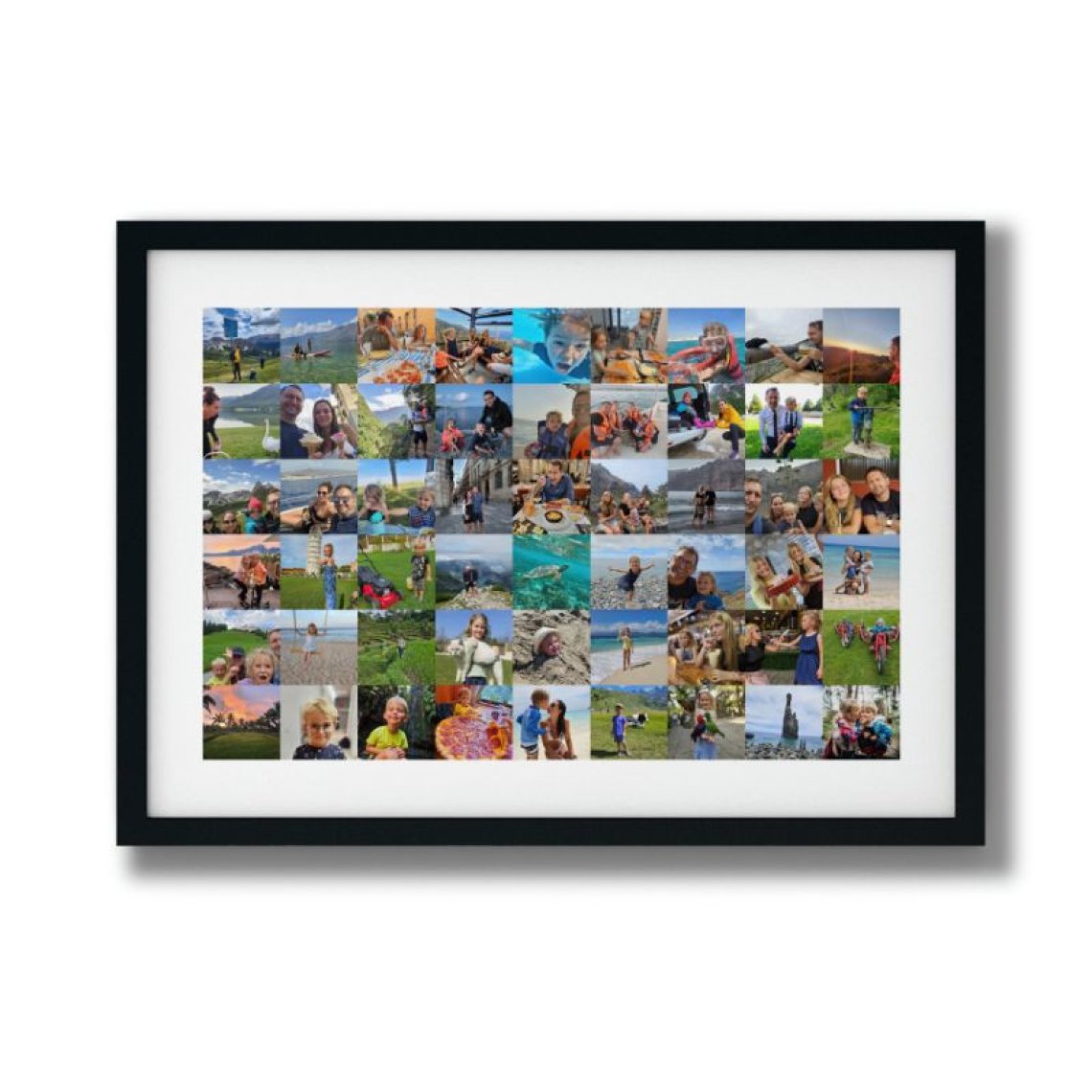 Fotografie 70×50 cm, 54 fotek do čtverce