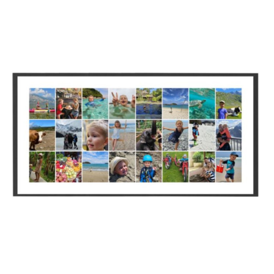 Fotokoláž 80×40 cm, 24 fotek na výšku