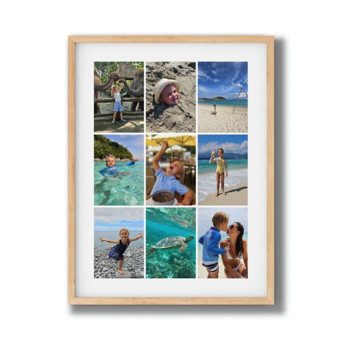 Fotokoláž 70×100 cm, 9 fotek na výšku