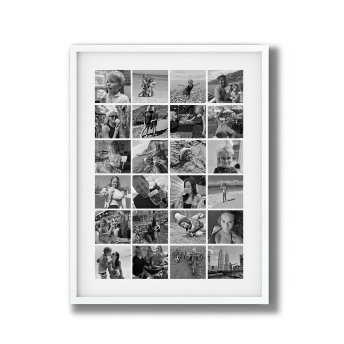 Fotokoláž 50×70 cm, 24 fotek do čtverce