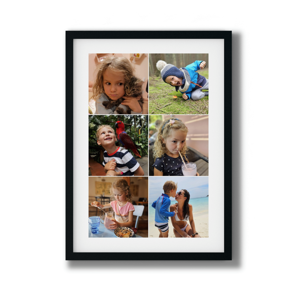 Fotokoláž 30×40 cm, 6 fotek do čtverce