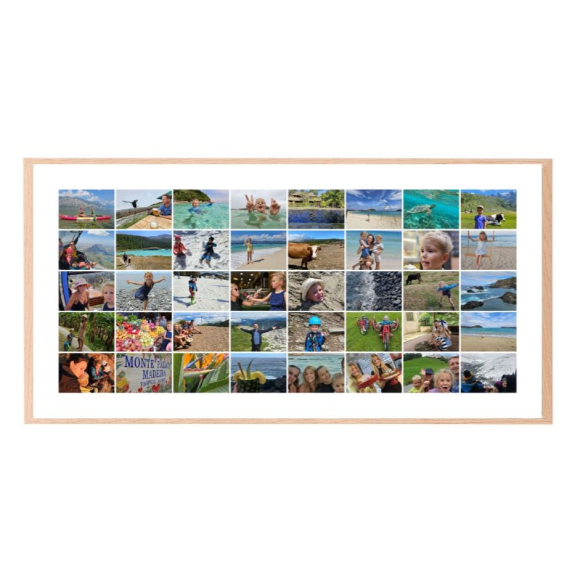 Fotokoláž 100×50 cm, 40 fotek na šířku