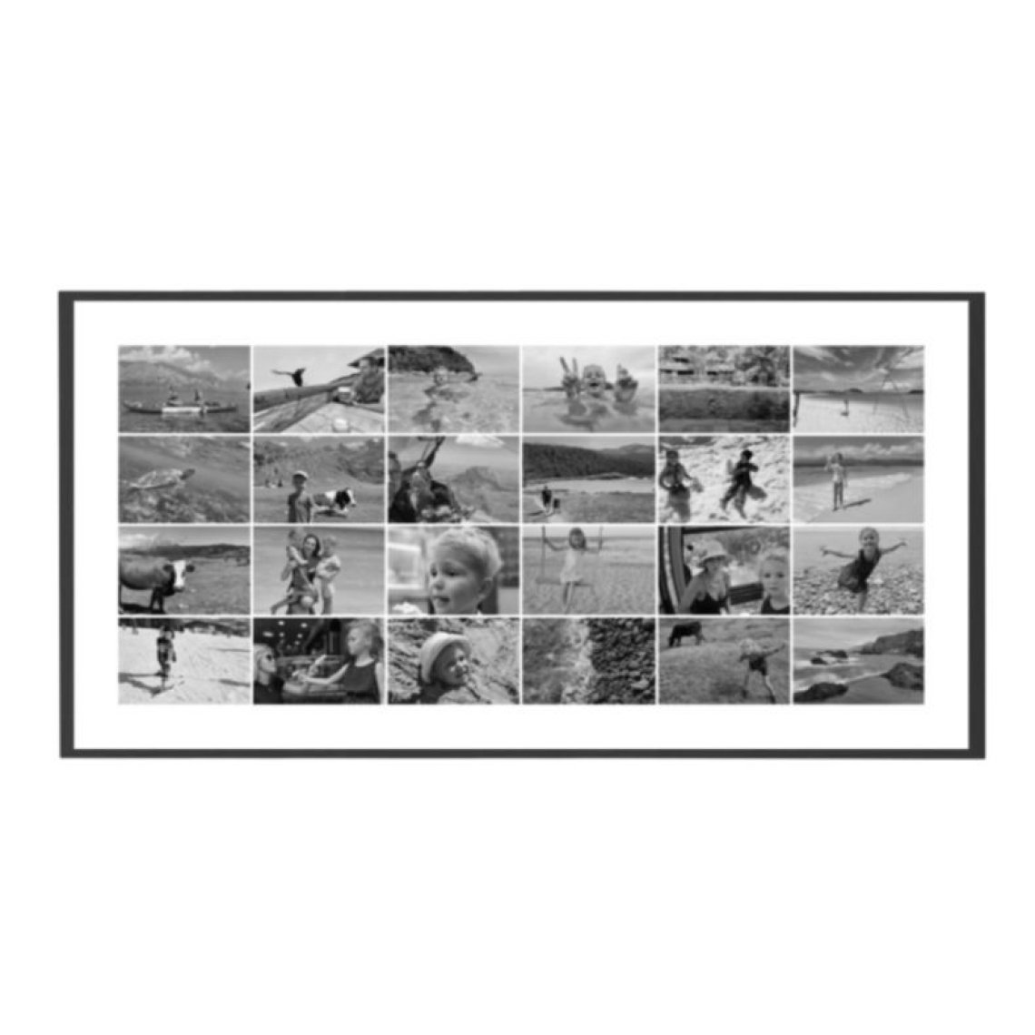 Fotokoláž 60×30 cm, 24 fotek na šířku