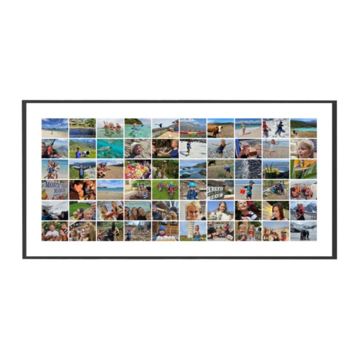 Fotokoláž 80×40 cm, 60 fotek na šířku