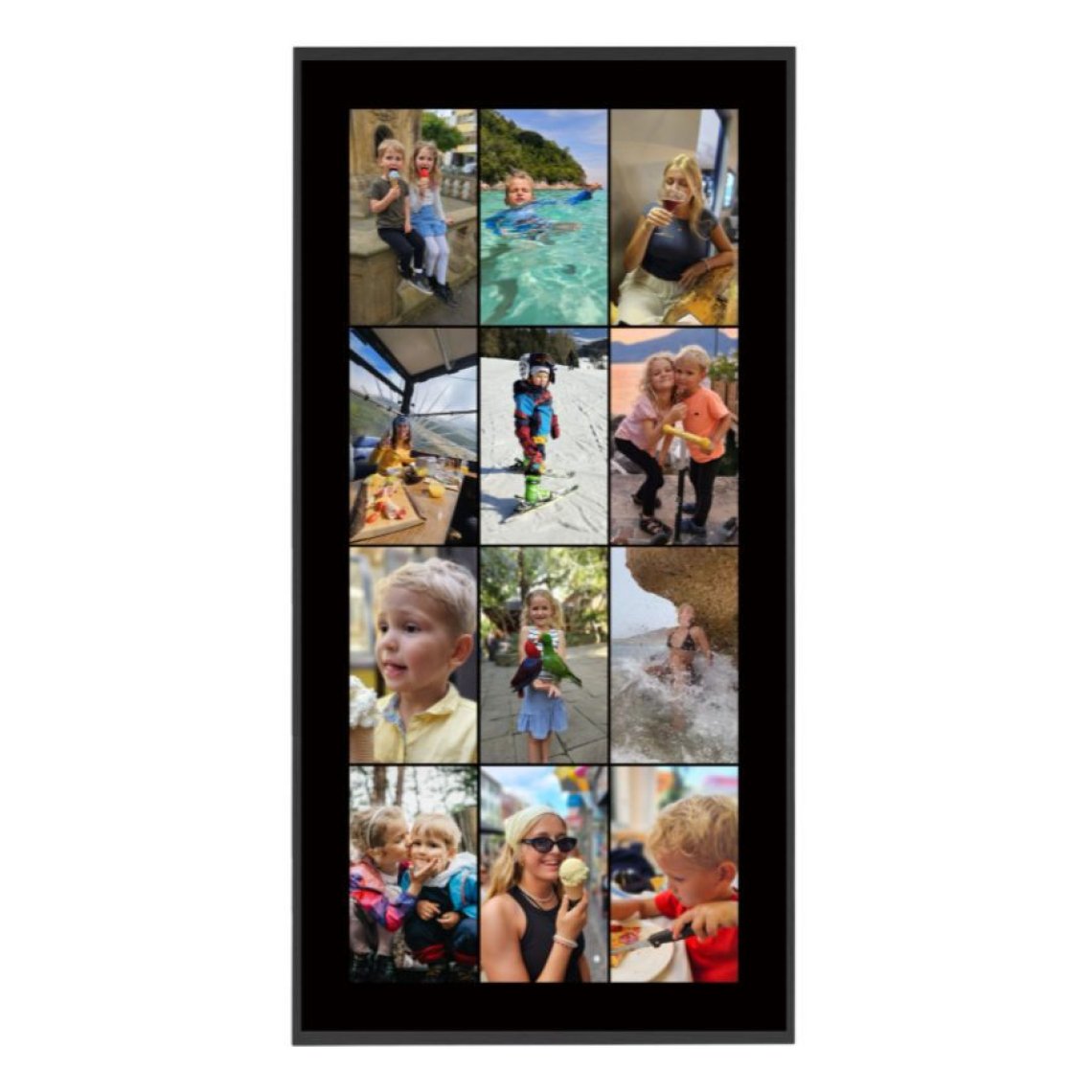 Fotokoláž 30×60 cm, 12 fotek na výšku