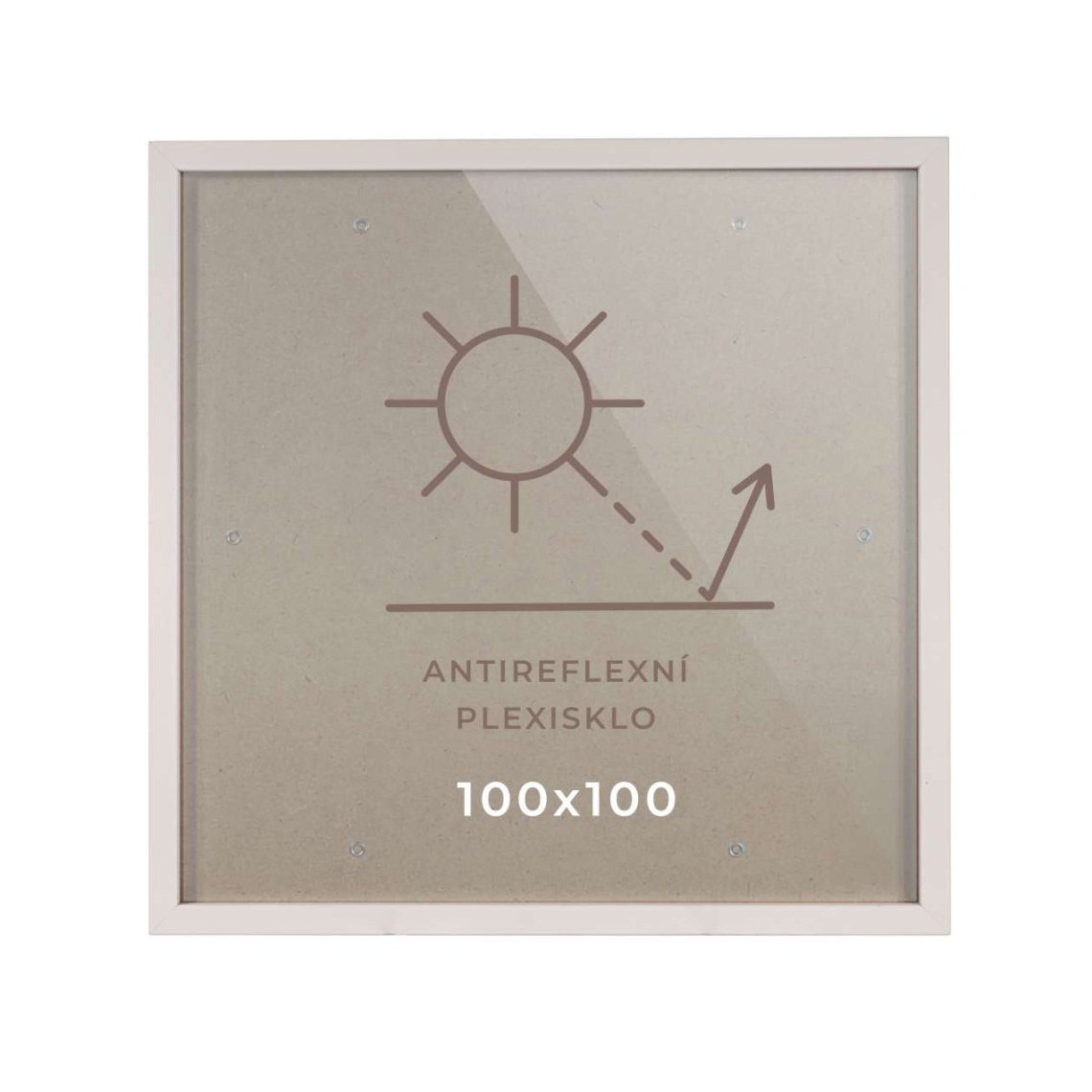 Dřevěný rám 100×100 cm, bílý