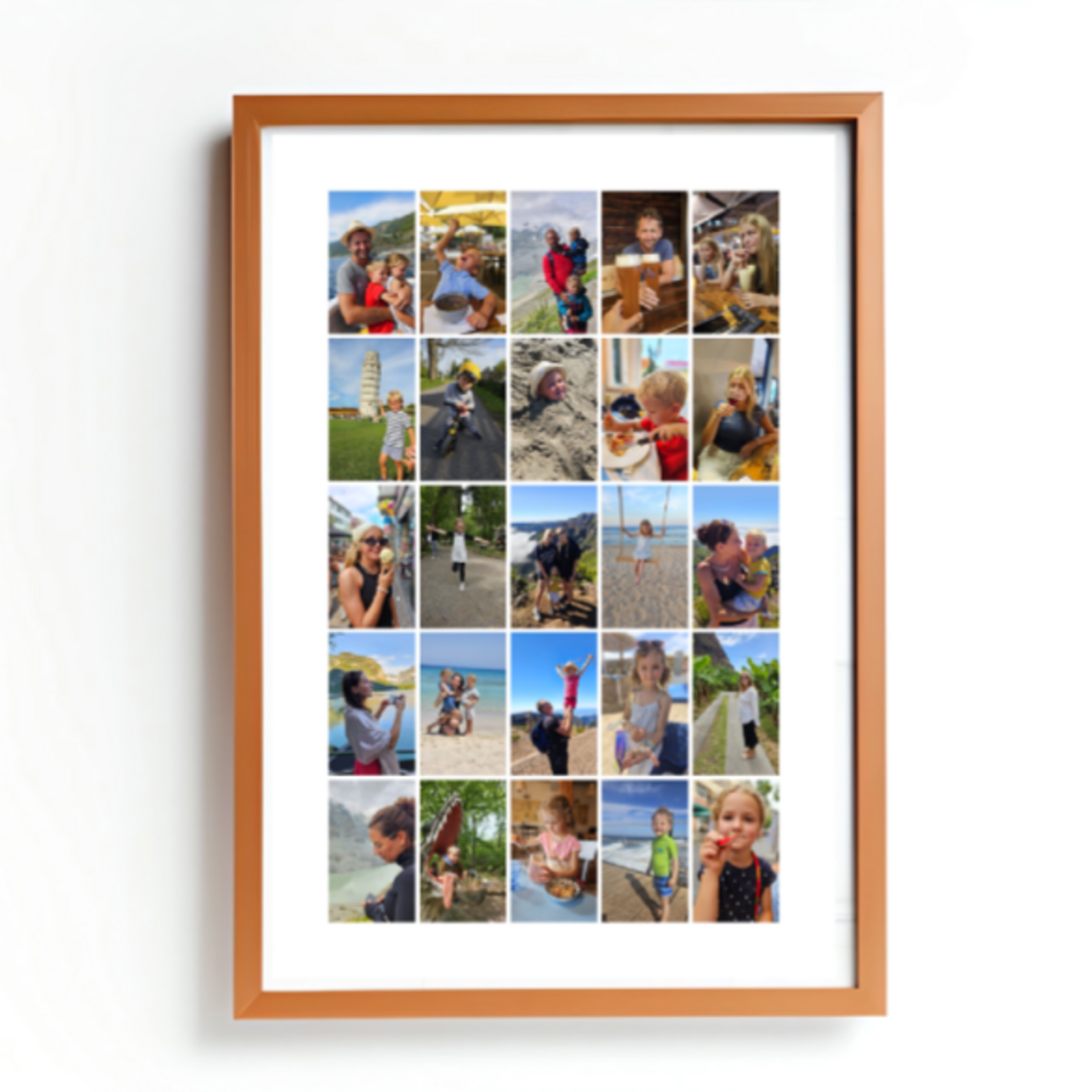 Fotokoláž 70×100 cm, 25 fotek na výšku