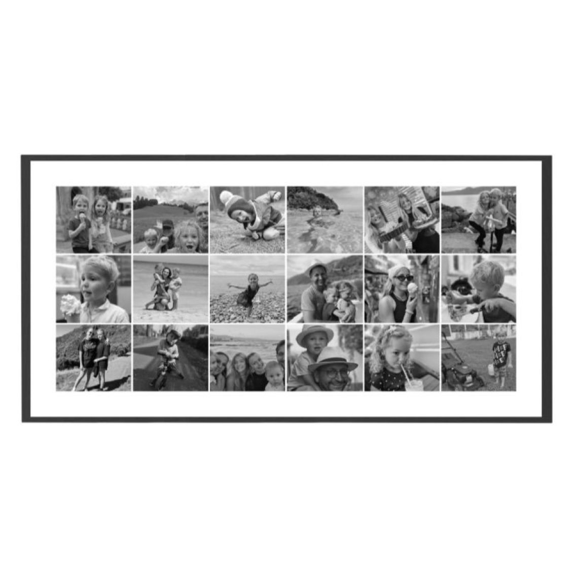 Fotografie 100×50 cm, 18 fotek do čtverce