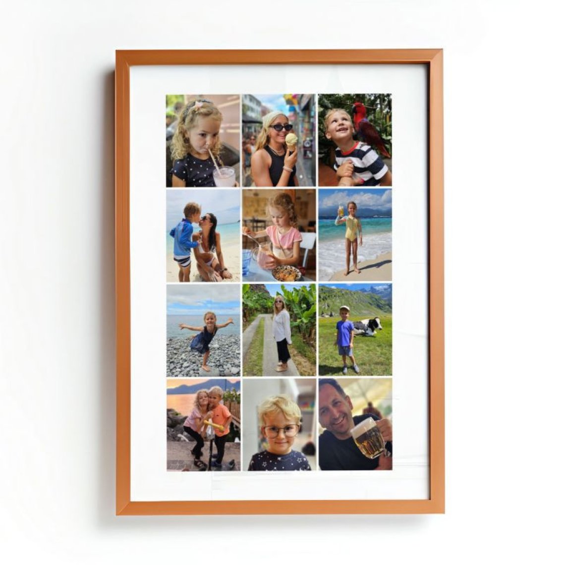 Fotokoláž 70×100 cm, 12 fotek do čtverce