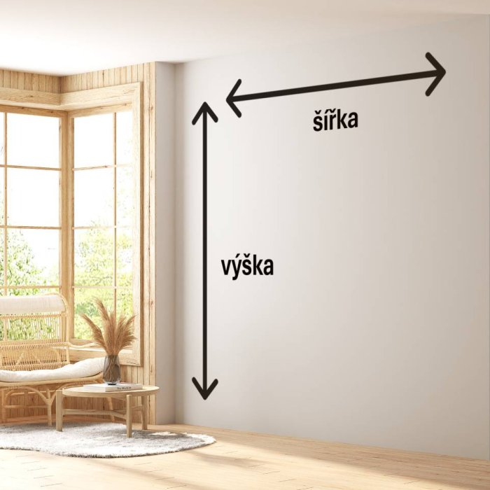 Zadejte šířku a výšku vaší stěny pro tapetu
